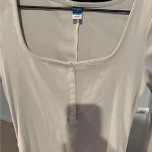 Old Navy Beige Ribbed Bodysuit